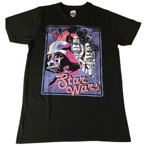 Star Wars Darth Vader Stormtrooper Retro Graphic T-Shirt Men’s Medium Black